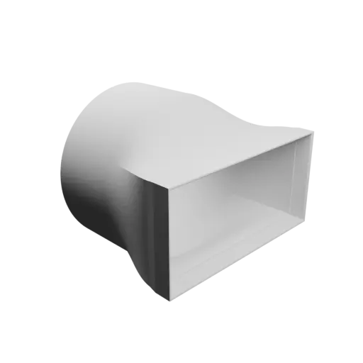 Round-to-Rectangular Tube Adapter STL file ⌀202 mm to 225×110 mm, thickness 3 mm