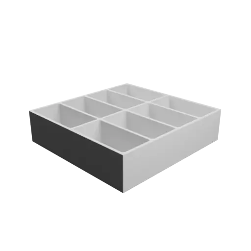 Multi-compartment box STL file: 8 compartments of 100×50×50 mm