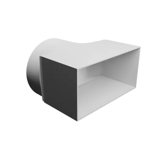 Round-to-Rectangular Tube Adapter STL file ⌀160 mm to 200×100 mm, thickness 2 mm + offset