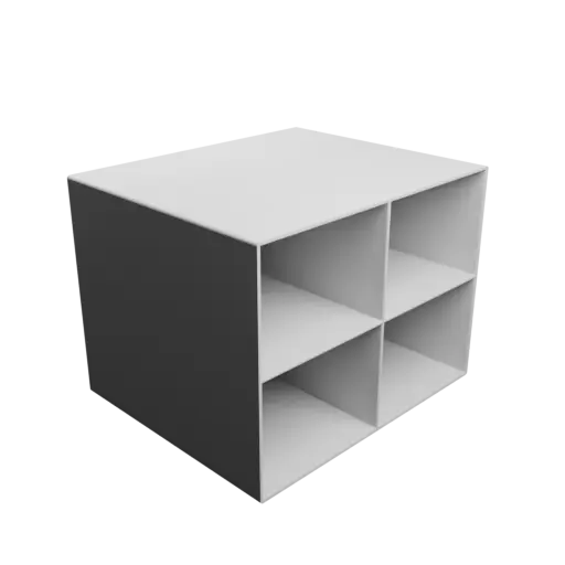 Small parts organizer with 4 drawers 80×60×140 mm STL file, thickness: 2 mm