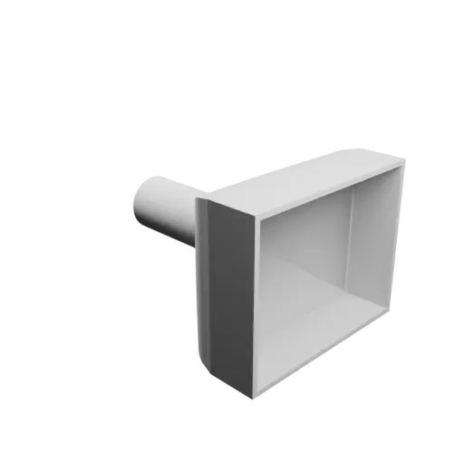 Round-to-Rectangular Tube Adapter STL file ⌀35 mm to 115.5×90.5 mm, thickness 3 mm