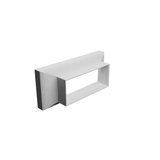 Rectangular duct adapter STL 3D file 228x98 mm to 158x63 mm – transition: 20 mm
