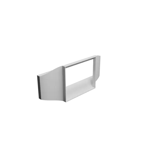 Rectangular tube adapter STL 3D file 225x59.5 mm to 114.5x95 mm – transition: 20 mm