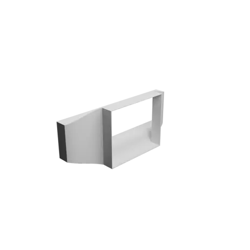 Rectangular tube adapter STL 3D file 225x59.5 mm to 114.5x95 mm – transition: 20 mm