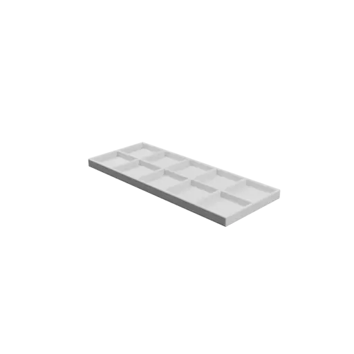 Multi-compartment box STL file: 10 compartments of 27×27×5 mm
