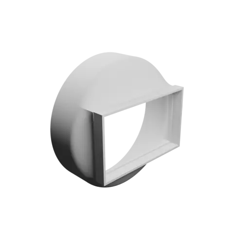 Round-to-Rectangular Tube Adapter STL 3D file ⌀125 mm to 98×58 mm, thickness 2 mm