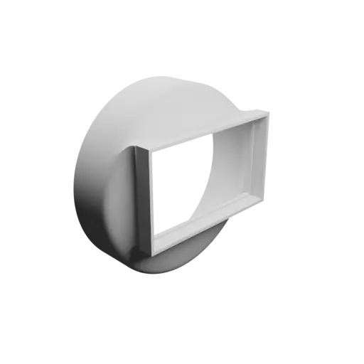 Round-to-Rectangular Tube Adapter STL 3D file ⌀125 mm to 98×58 mm, thickness 2 mm + offset