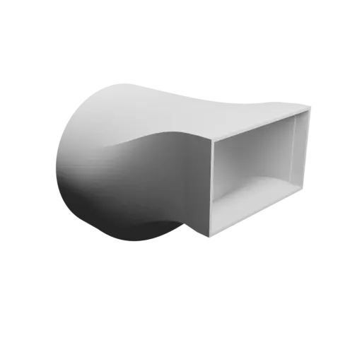 Round-to-Rectangular Tube Adapter STL 3D file ⌀125 mm to 98×58 mm, thickness 2 mm + offset