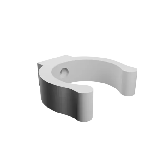 Clip-on pipe holder Ø33 mm STL file · Flat head screw Ø3 mm