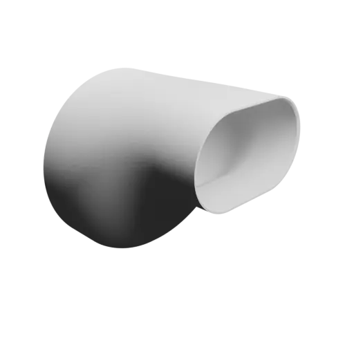 Oval hose adapter STL file 121x120.5 mm to 90x53 mm – transition: 63 mm