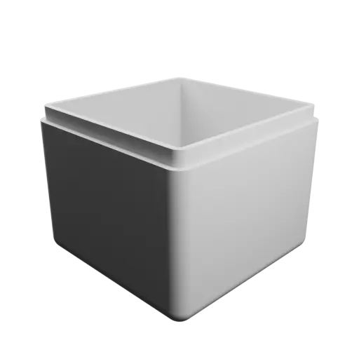 square-base box with lid STL 3D model – 56×56×49 mm, wall thickness 3 mm