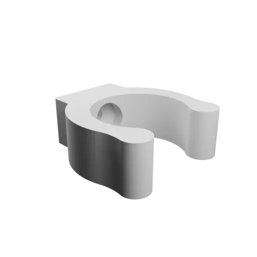 Tube clip Ø21 mm STL file · Flat head screw Ø4 mm