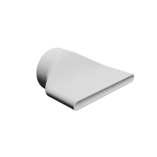 Hose-shaped reducer STL 3D file 140x139 mm to 250x20 mm – transition: 75 mm