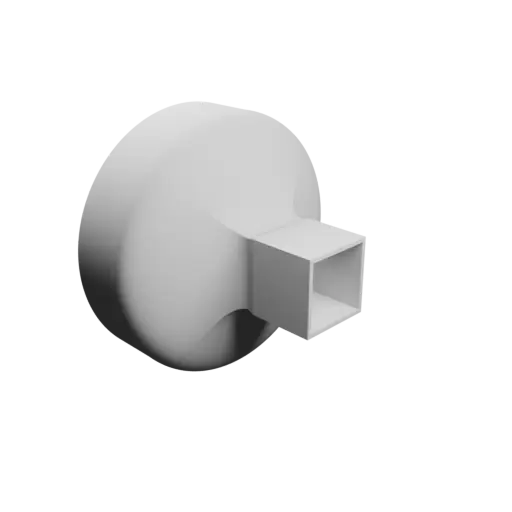 Round-to-Rectangular Tube Adapter STL 3D file ⌀200 mm to 50×50 mm, thickness 3 mm