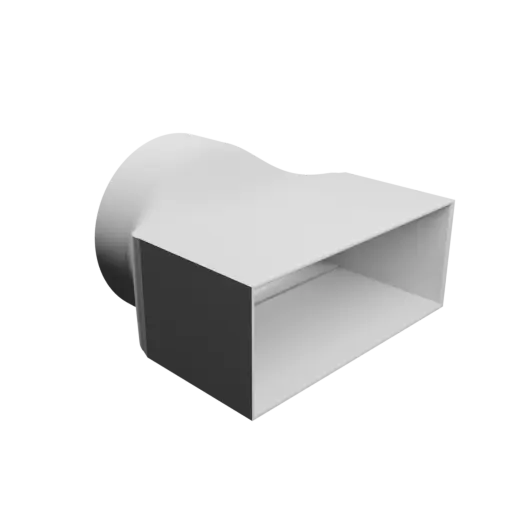 Round-to-Rectangular Tube Adapter STL file ⌀150 mm to 200×80 mm, thickness 3 mm