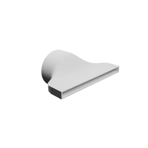 Round-to-Rectangular Tube Adapter STL file ⌀150 mm to 300×20 mm, thickness 3 mm + offset