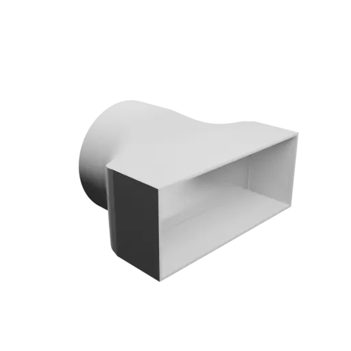 Round-to-Rectangular Tube Adapter STL 3D file ⌀160 mm to 240×100 mm, thickness 3 mm