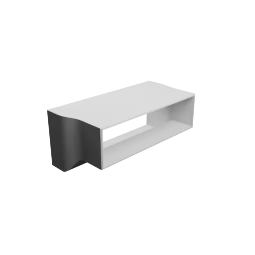 modèle 3D STL Adaptateur de tuyau rectangulaire 214x84mm vers 198x54mm - transition: 40mm