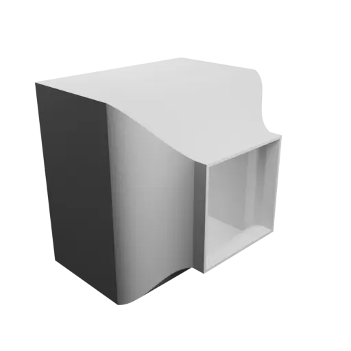 fichier STL Adaptateur de tube rectangulaire 70x70mm vers 37x36mm - transition: 20mm