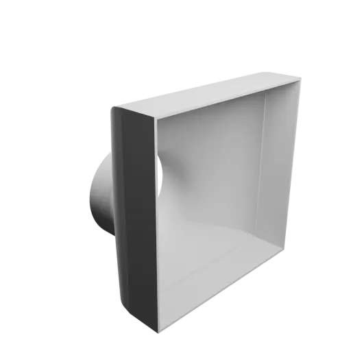 3D Model Round-to-Rectangular Tube Adapter STL file ⌀147&nbsp;mm to 250×250&nbsp;mm, thickness 3&nbsp;mm + offset