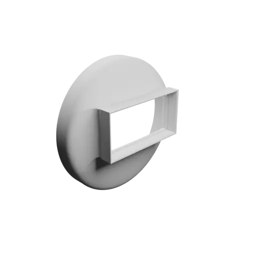 Round-to-Rectangular Tube Adapter STL file ⌀170 mm to 110×55 mm, thickness 2 mm + offset