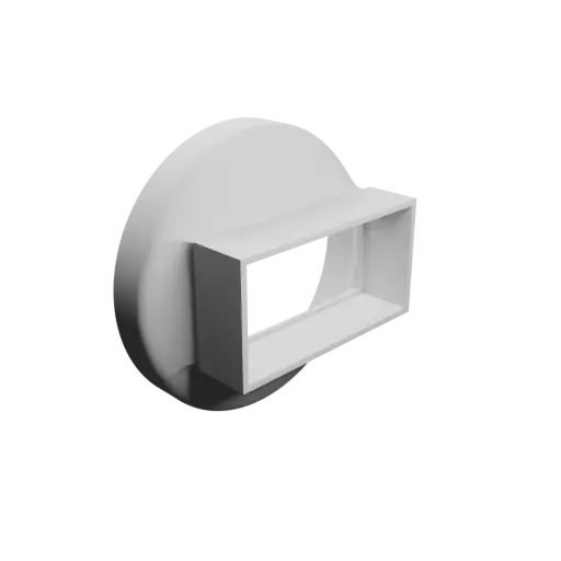 Round-to-Rectangular Tube Adapter STL file ⌀146 mm to 110×55 mm, thickness 3 mm + offset