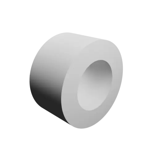 tube STL 3D file OD 43.5 mm, ID 25 mm, length 23 mm