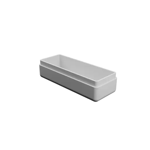 rectangular-base box with lid STL 3D model – 65×25×20 mm, wall thickness 2 mm
