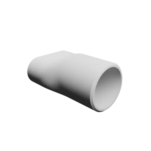 Oval duct transition fitting STL file 50x20 mm to 35.6x35.5 mm – transition: 20 mm