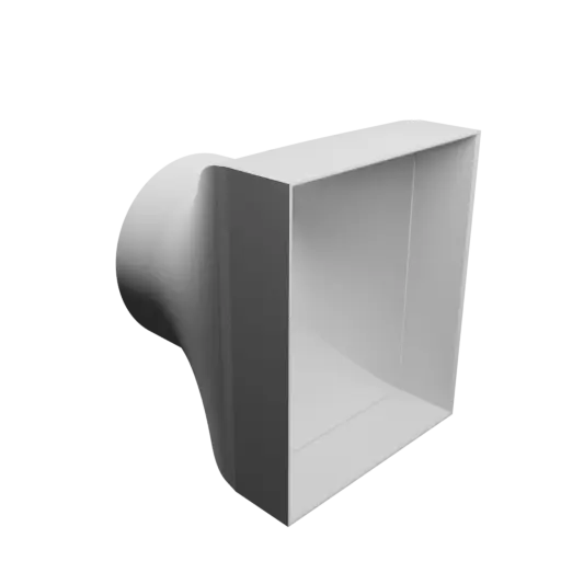 Round-to-Rectangular Tube Adapter STL file ⌀156 mm to 180×220 mm, thickness 3 mm