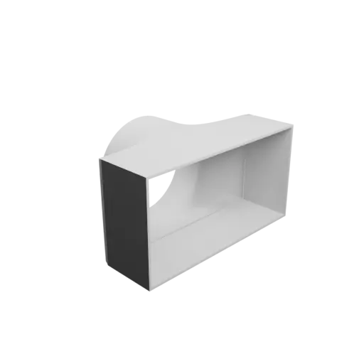 Round-to-Rectangular Tube Adapter STL 3D file ⌀146 mm to 255×130 mm, thickness 3 mm