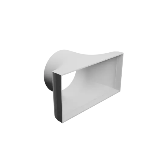 Round-to-Rectangular Tube Adapter STL file ⌀146 mm to 255×130 mm, thickness 3 mm