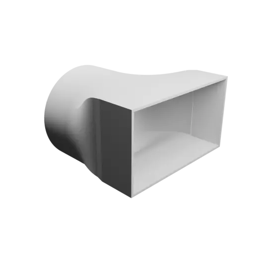 Round-to-Rectangular Tube Adapter STL 3D file ⌀150 mm to 180×100 mm, thickness 3 mm + offset