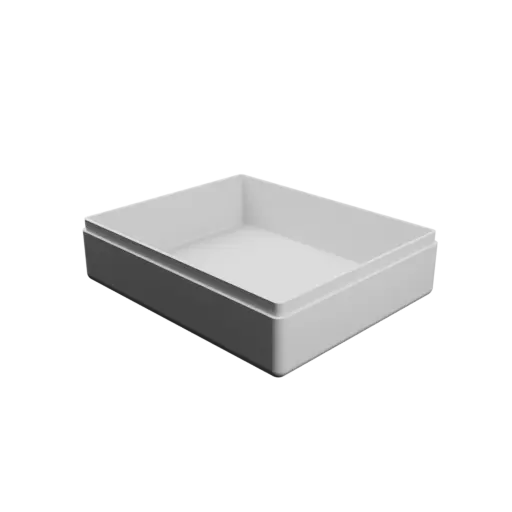 rectangular box with lid STL 3D model – 94×77×27 mm, wall thickness 2 mm