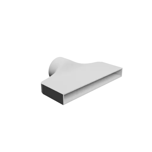 Round-to-Rectangular Tube Adapter STL file ⌀100 mm to 300×30 mm, thickness 3 mm