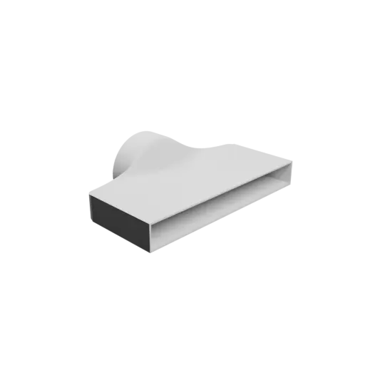 Round-to-Rectangular Tube Adapter STL 3D file ⌀100 mm to 250×30 mm, thickness 2 mm