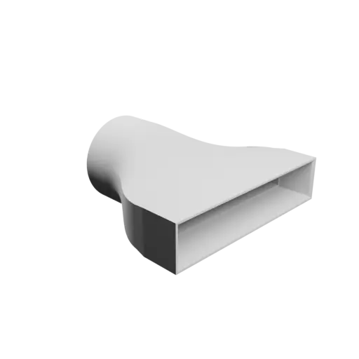 Round-to-Rectangular Tube Adapter STL file ⌀75 mm to 150×30 mm, thickness 3 mm