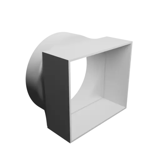 Round-to-Rectangular Tube Adapter STL 3D file ⌀155 mm to 144×127 mm, thickness 3 mm