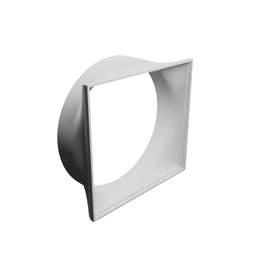 3D Model Round-to-Rectangular Tube Adapter STL 3D file ⌀154&nbsp;mm to 146×136&nbsp;mm, thickness 2&nbsp;mm