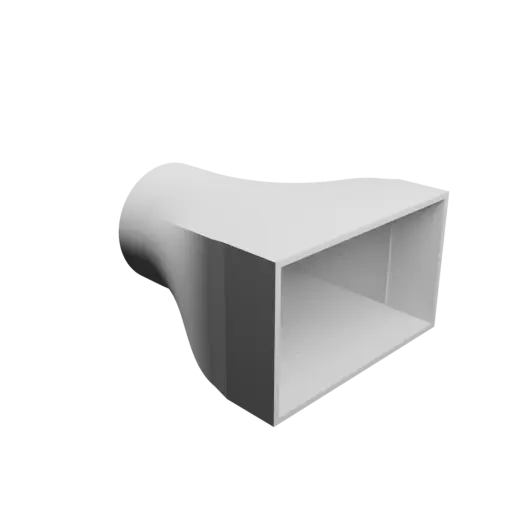 Round-to-Rectangular Tube Adapter STL file ⌀73 mm to 122×72 mm, thickness 3 mm