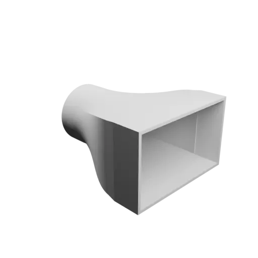 Round-to-Rectangular Tube Adapter STL file ⌀68 mm to 122×72 mm, thickness 3 mm