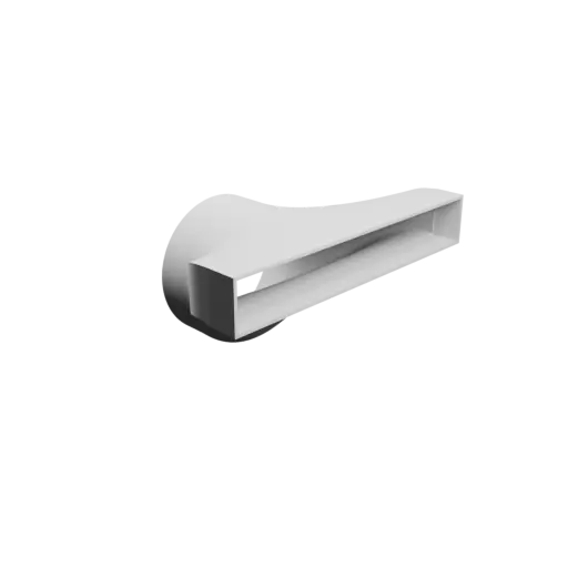 Round-to-Rectangular Tube Adapter STL file ⌀150 mm to 300×45 mm, thickness 3 mm + offset