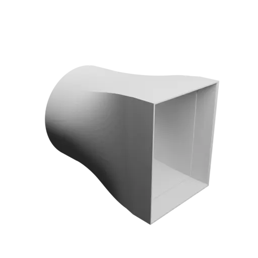 Round-to-Rectangular Tube Adapter STL file ⌀149.6 mm to 120×150 mm, thickness 3 mm