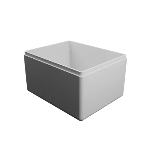 rectangular box with lid STL 3D model – 100×80×60 mm, wall thickness 3 mm