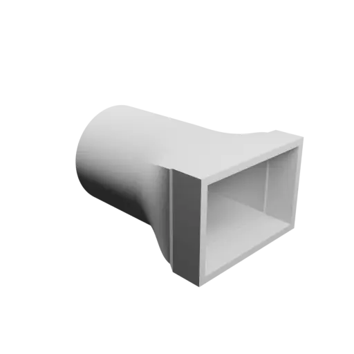 Round-to-Rectangular Tube Adapter STL file ⌀32 mm to 37×24 mm, thickness 2 mm