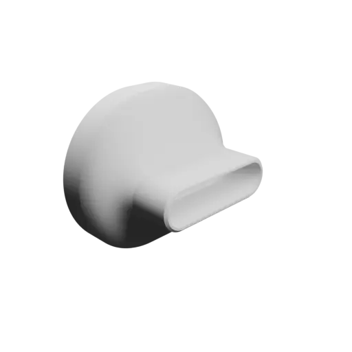 Oval hose adapter STL file 190x165 mm to 135x35 mm – transition: 45 mm