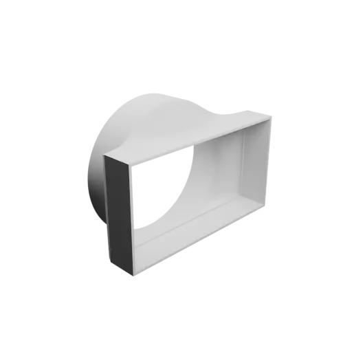 Round-to-Rectangular Tube Adapter STL 3D file ⌀120 mm to 148×78 mm, thickness 2 mm